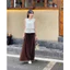 Set áo trắng sát nách viền ren form rộng 2 lớp + quần suông nâu lưng thun ống rộng có túi MyaHouse