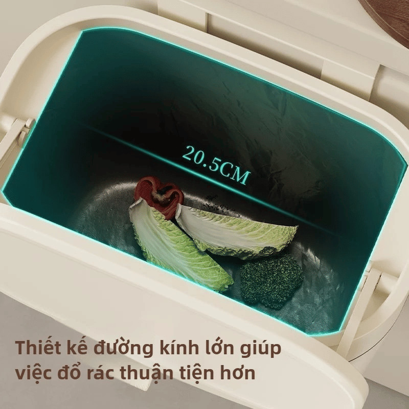 Thùng Rác Treo Tủ Bếp HomeMate 12L Nắp Lật Thông Minh, Thùng Rác Treo Tường Nhà Tắm Chấm Bi Dễ Thương