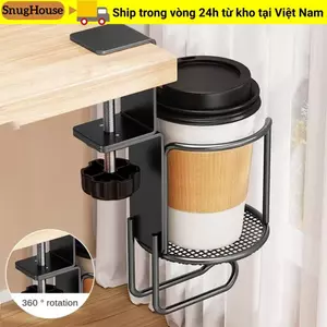 SNUGHOUSE Không có máy khoan để bàn, Giá đỡ cốc 2 trong 1 thiết kế chống rơi, Giá đỡ cốc 2 trong 1 đa chức năng gắn cạnh chống trượt nâng cấp Kẹp tay có thể điều chỉnh