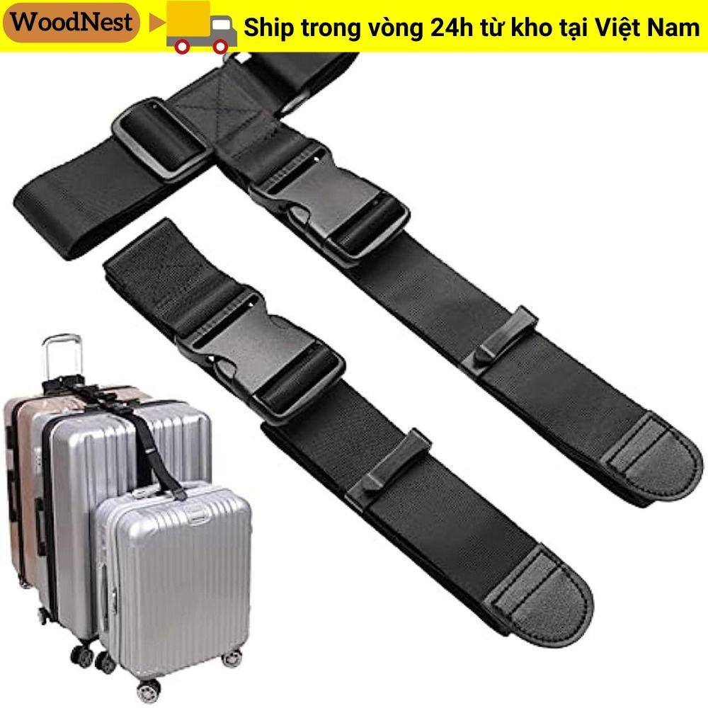 Dây đóng gói hành lý WOODNEST, Dây buộc dây có thể điều chỉnh, Kết nối ba hành lý của bạn với nhau Đai hành lý chống thất lạc Phụ kiện du lịch