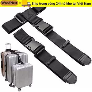 Dây đóng gói hành lý WOODNEST, Dây buộc dây có thể điều chỉnh, Kết nối ba hành lý của bạn với nhau Đai hành lý chống thất lạc Phụ kiện du lịch
