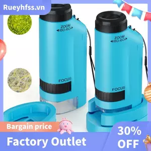 Kính hiển vi di động cho trẻ em Zoom 60x-180x, Đồ chơi kính hiển vi Mini cầm tay, Đồ chơi STEM & Khoa học, Kính hiển vi bỏ túi LED