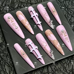 Dừa Đông Lạnh Làm Móng Tay Đeo Móng Tay Handmade Xanh Đậm Ngọn Lửa Ngọt Ngào Thoáng Mát Retro Mùa Thu Trắng Hoshino Làm Móng Tay