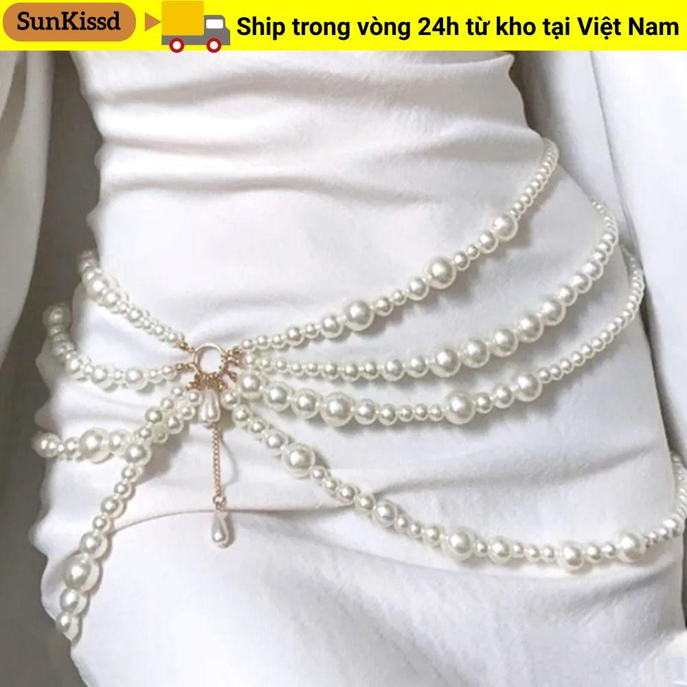 Dây thắt lưng SUNKISSD, Trang sức cơ thể tua rua nhiều lớp, Quà tặng thắt lưng nữ Y2K sang trọng