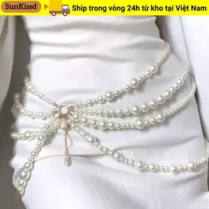 Dây thắt lưng SUNKISSD, Trang sức cơ thể tua rua nhiều lớp, Quà tặng thắt lưng nữ Y2K sang trọng