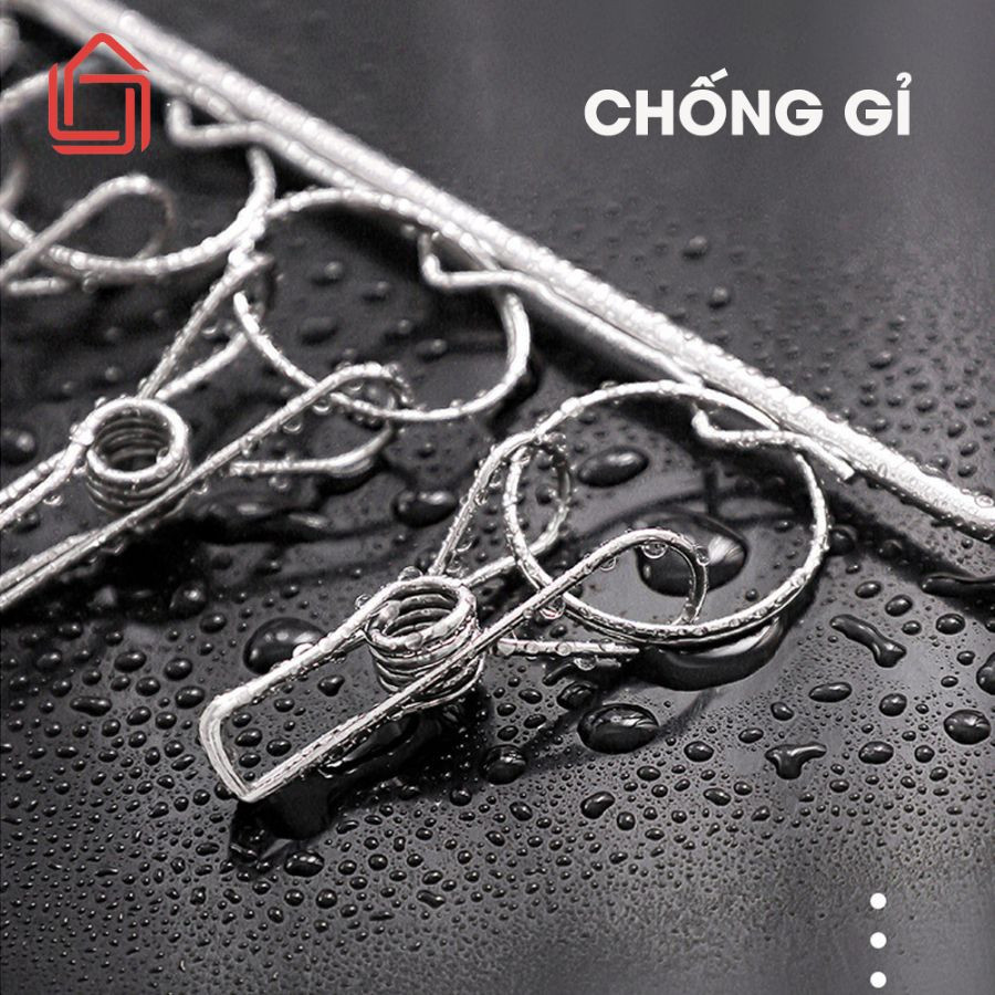 Móc Treo Đồ Inox Không Gỉ HomeMate 2/3 Tầng – Móc Phơi Đồ Lót, Tất Vớ Có Kẹp Chống Gió Siêu Tiện Lợi