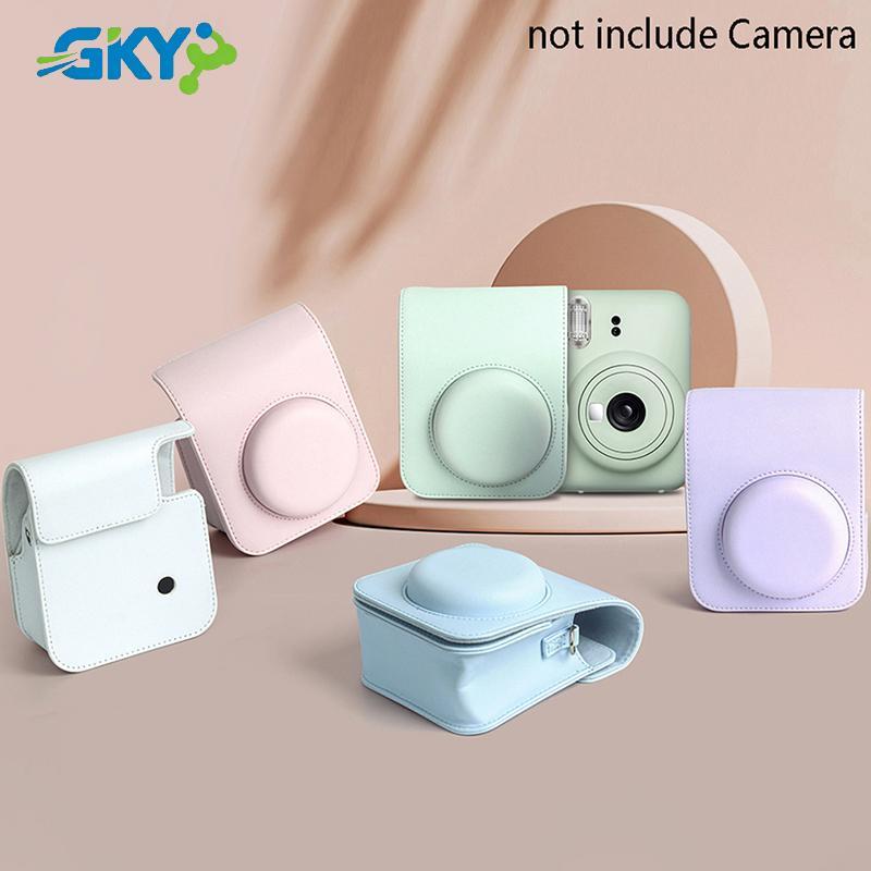 GKY 1Pc Cho Instax Mini 12 Vỏ Máy Ảnh PU Mềm Bảo Vệ Túi Trave Cho Phim Túi Máy Ảnh Có Dây Đeo Vai GKY