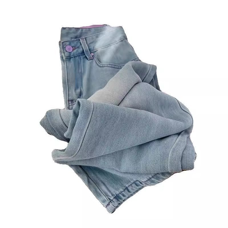 [Ưu đãi đặc biệt] Quần jean nữ ống rộng Tencel cao cấp, lưng cao, dáng suông, siêu mềm, mùa hè