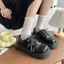 Chân Rộng Béo Plus Size Giày Nữ 35-43 Nền Tảng Dày Gót Toe Giày Da Nhỏ Nữ Retro Anh Nhật Bản Giày jk