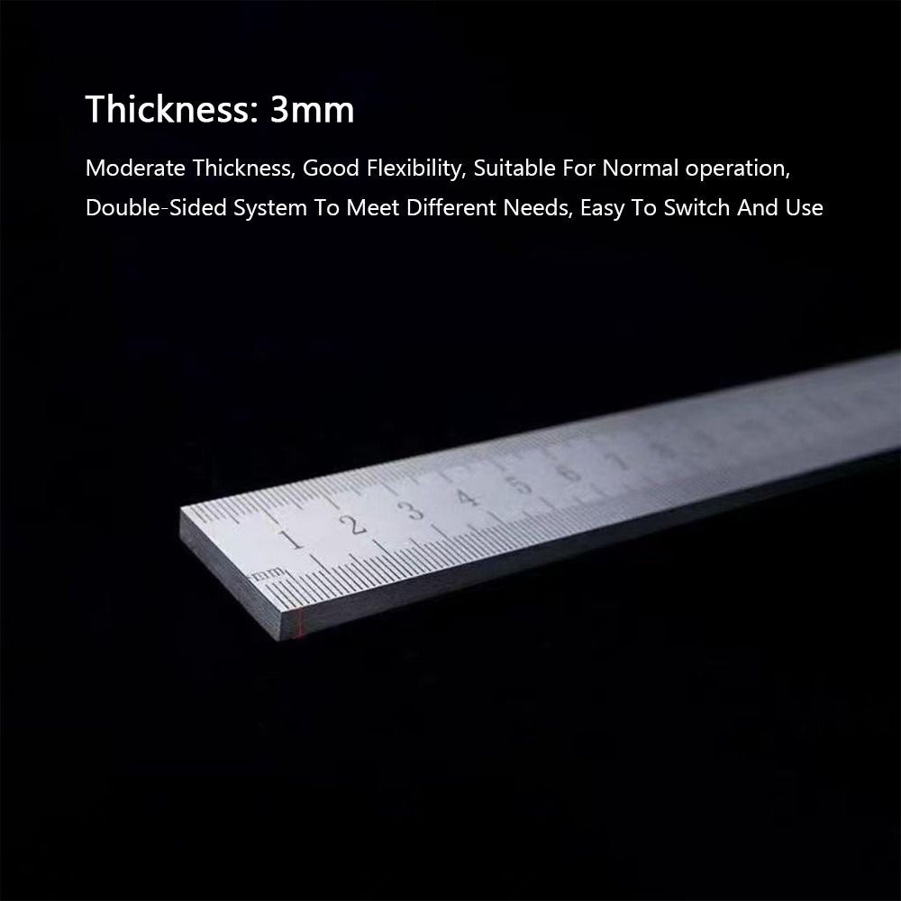 NOTE1 1 Cái Thước Thép Không Gỉ, Dụng Cụ Đo Công Nghiệp Thép Quench 50cm, Đầu Cứng Tỉ Lệ Kép Độ Chính Xác Cao Đo Vẽ Đa Năng Sử Dụng Khẩn Cấp