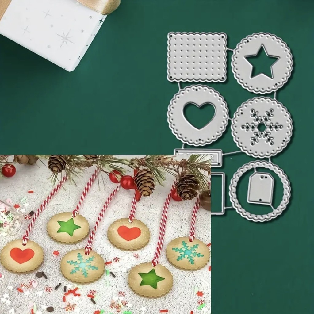 Cookie Hình Kim Loại Thép Carbon Cắt Khuôn Handmade DIY Album Ảnh Thiệp Chúc Mừng Cắt Chết Giấy Thủ Công Sổ Lưu Niệm Dập Nổi Khắc Bản Mẫu