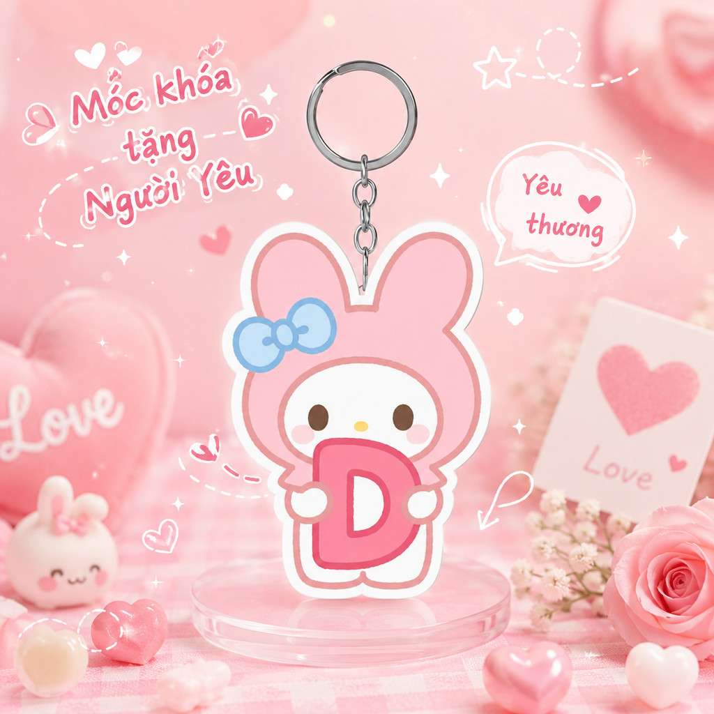 Sanrio Móc Khóa My Melody Dễ Thương Mica 2 Mặt In Hình Theo Yêu Cầu Quà Tặng Vật Dụng My Melody Chất Liệu Trong Suốt