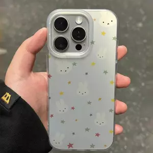 Thỏ nhỏ Đối với trường hợp iPhone 14Pro Da đơn giản và tươi mới