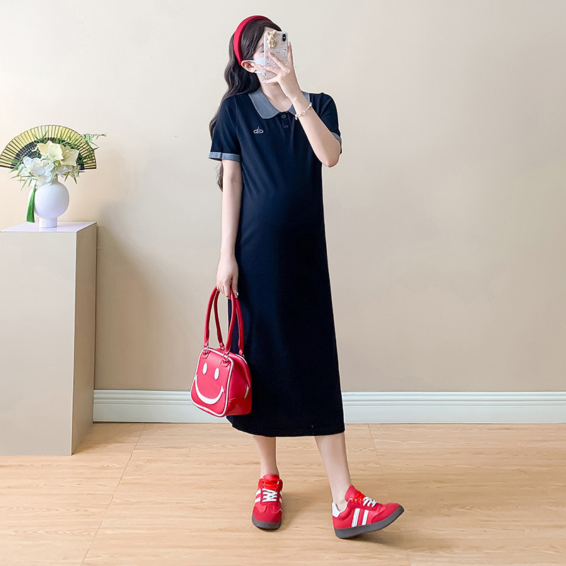 Trang phục bà bầu Váy dệt kim dài vừa phải mùa hè