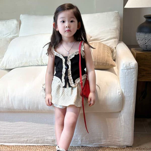 Mùa Hè 2026 Phong Cách Mới Bé Gái Nấm Cạnh Sling Ba Lê Phong Cách Áo Vest Thời Trang