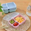 Hộp cơm trưa cho học sinh, hộp cơm trưa di động, hộp cơm trưa bằng nhựa có ngăn, hộp cơm trưa làm bằng rơm lúa mì.