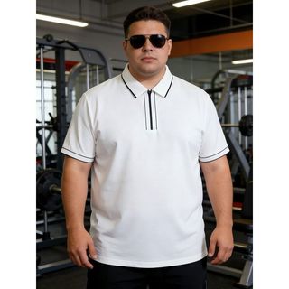 Plus Size 100-180KG Nam Zip Up Thoáng Khí Mùa Hè Oversize Áo Sơ Mi Polo