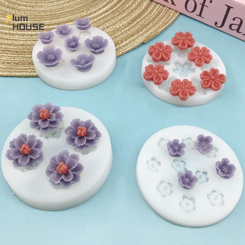 PlumHOUSE Hoa Anh Đào Khuôn Silicon Trang Trí Bánh Máy Nướng Linh Hoạt Cho Fondant Chocolate Kẹo Cupcake Sugarcraft DIY Baking Supplies VN