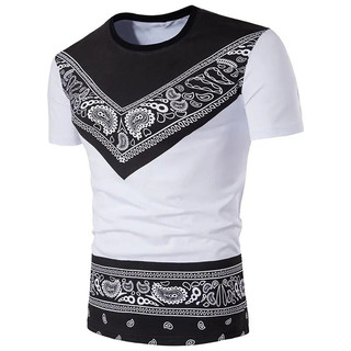 Áo Thun Nam 3D Paisley In Hình Áo Thun Tay Ngắn Hàng Ngày Cổ Tròn Áo Thun Polyester Thoáng Khí 2025 Năm Mới