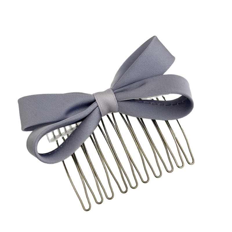Kẹp Tóc Satin Nơ Màu Hàn Quốc Lược Tóc Nữ