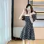 Đầm cỡ lớn cổ vuông tay bồng màu đen dành cho nữ plus size, thoáng mát mùa hè