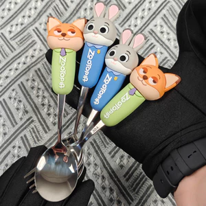 Chính Hãng Crazy Animal City Nick Judy 304 Thép Không Gỉ Ăn Thìa Hoạt Hình Thìa Di Động Bộ Đồ Ăn Tráng Miệng Thìa 26.4.24