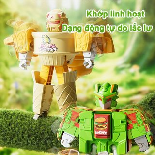 Biến Đổi Robot Đồ Chơi Burger Fries ABS Quà Tặng Giáo Dục Trẻ Em Nhập Vai Chơi Hộp Sinh Nhật