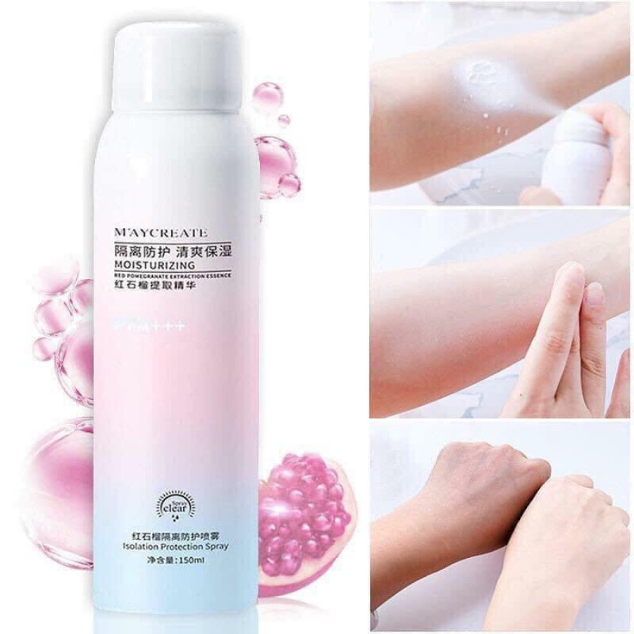 [Date 2028] Kem Chống Nắng Xịt BODY Trắng Da MAYCREATE, Xịt Dưỡng Thể Tránh Tia UV Cực Tím 150ml