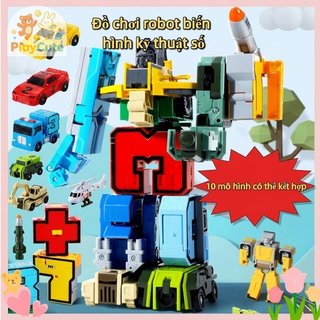 Biến Đổi Số Robot Đồ Chơi Giáo Dục Chất Liệu PP An Toàn Học Toán Logic Trẻ Em 3-8 Tuổi