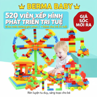 Khối Xây Dựng Trẻ Em Đồ Chơi Giáo Dục 520 Chiếc Nhựa Sáng Tạo STEM Bộ Học Tập Tuổi 6 Plus