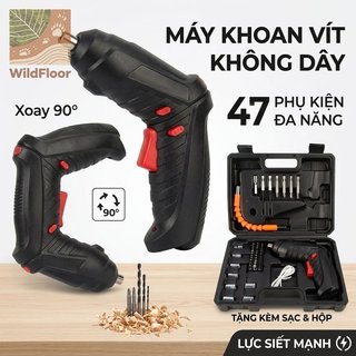 Tua vít khoan không dây 90 độ có thể gập lại Bộ 47 mảnh Pin Lithium Đèn LED sửa chữa tại nhà
