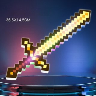 Phong Cách Minecraft Sáng Lên Đồ Chơi Sword Axe LED Nhấp Nháy Vai Trò Trẻ Em Chơi Bền Trận Chống Đỡ