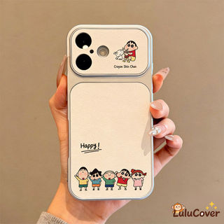 Ốp Da PU Crayon Shin-chan Phong Cách Hàn Quốc Cửa Sổ Lớn Cho OnePlus 15 13 13R 12 12R 11 11R ACE 6 5 Racing Ultra 3 3V 2 2V 5G 4G Vỏ Thẩm Mỹ Hoạt Hình