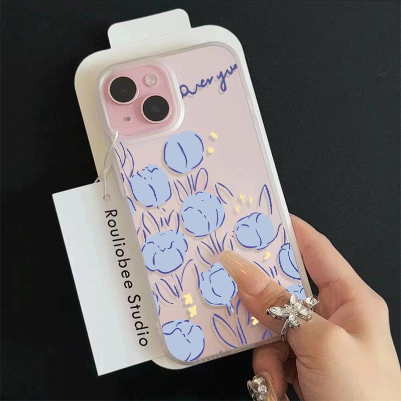 Blue Tulip cho trường hợp iPhone 17pro iPhone 16/15 Skin Sense Frosting Case