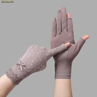 Găng tay chống nắng THEHOMECO ren thoáng khí, co giãn mỏng nhẹ cho chạy bộ mùa hè