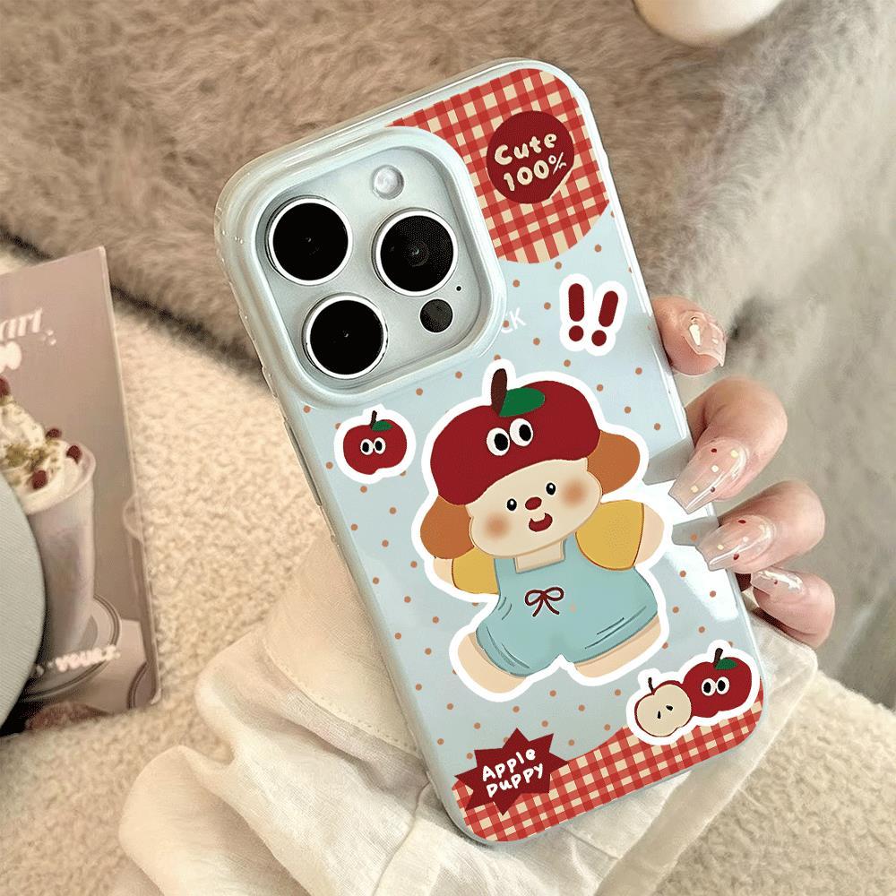 Red Grip Apple Girl cho trường hợp iPhone 17pro iPhone 16/15/14pro Jelly Case