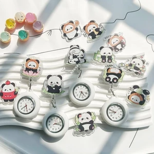 Gấu Trúc Đồng Hồ Treo Tường Hoạt Hình Có Thể Thu Vào Y Tá Đồng Hồ Co Giãn Bác Sĩ Ngực Đồng Hồ Thi Dễ Thương Đồng Hồ Thạch Anh
