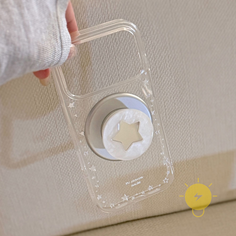 Phone Case For iPhone 17 Pro Max 16 15 14 13 with Griptok TPU Magnetic Transparent Mirror Gilding Aesthetic Korean Cute