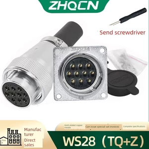 Phích cắm hàng không WS28-3-4-7-10-12-16-17-20P24 Pin 26-Core TQ / Z Đầu nối lắp đặt chính thức