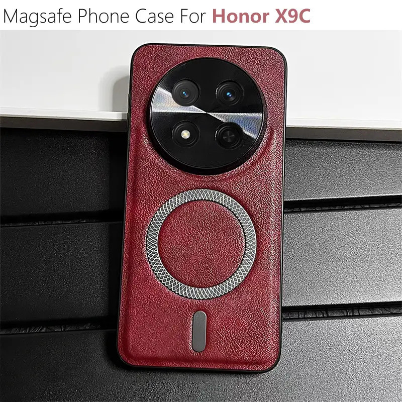 Ốp Điện Thoại Sạc Không Dây Từ Tính, Dành Cho Honor X9D X9B X9C, Ốp Lưng Da Chống Sốc, Tương Thích Từ Tính