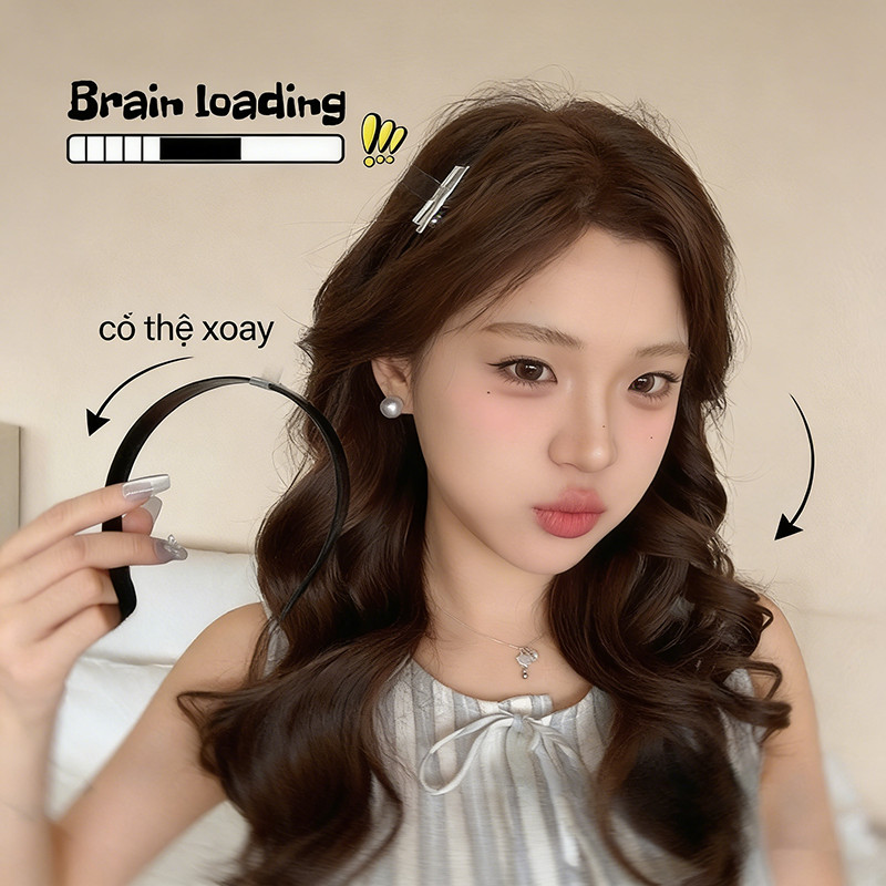 Băng đô Biểu Tượng đang Tải, Kiểu Dáng Hài Hước "Brain Loading", Phụ Kiện Tóc Chụp ảnh Hot Trend
