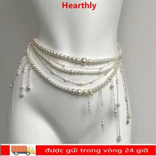 Thắt lưng tua rua HEARTHLY, Phụ kiện quần áo trang sức cổ điển Dây thắt lưng, Thời trang nhiều lớp Trang trí thắt lưng thanh lịch đa năng Phụ nữ