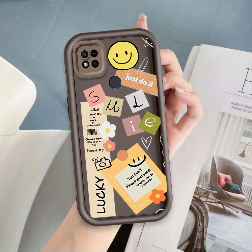 Ốp Lưng Cho Redmi 9C 10C 10A Hoạt Hình Silicon Điện Thoại Thông Minh Mềm Ốp Lưng TPU Nhãn Nụ Cười Hoa Thiên Thần Mắt Chống Sốc Ốp Lưng