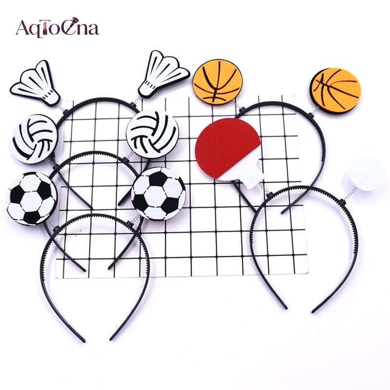 AqToCna Vui Bóng Rổ Cầu Lông Sáng Tạo Bóng Bàn Mùa Xuân Tóc Phụ Kiện Tóc Đội Cổ Vũ Thể Thao AqToCna