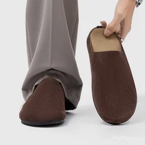 Qingyuan One-Pedal Lazy Birkenstock Giày nam mùa hè Giày đế mềm che mũi Hal