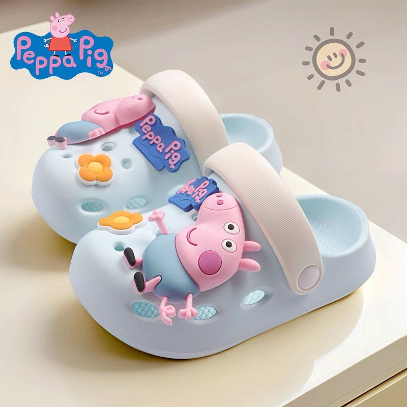Size 20-31 Peppa Pig Hoạt Hình Trẻ Em Dép Bé Lỗ Giày Bé Trai Bé Gái Trang George Dép