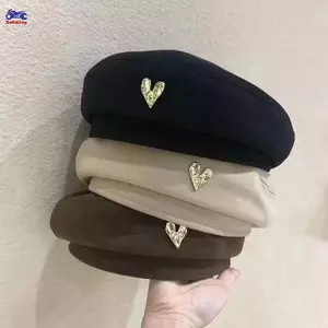 XOITOP Ngoài Trời Trái Tim Tình Yêu Mũ Nồi Pháp Họa Sĩ Mũ Nữ Thu Đông Phong Cách Anh VN
