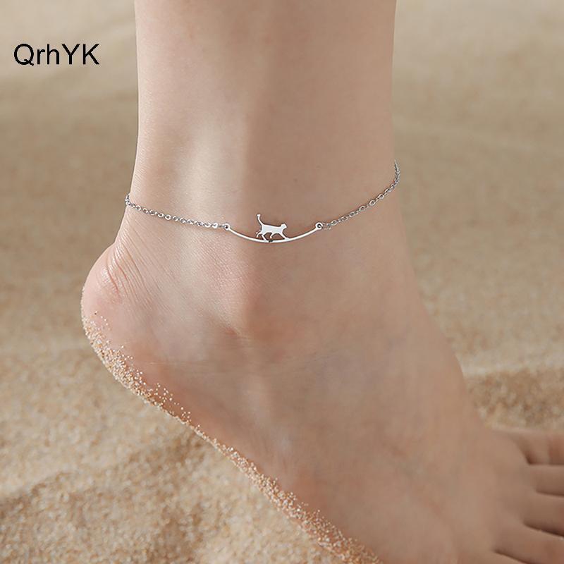 Nhà Máy Thời Trang Đáng Yêu Hợp Thời Trang Thép Không Gỉ Dễ Thương Vòng Chân Mèo Vòng Chân Động Vật Mặt Dây Chuyền Vòng Chân Cho Nữ Bé Gái Trang Sức Thời Trang Quà Tặng Sinh Nhật QrhYK
