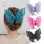 HNKMP Kẹp Vuốt Bướm Lớn Cho Nữ Cô Gái Hình Học Vuốt Tóc Ba Đầu Lấy Kẹp Barrettes Phụ Kiện Tóc Thời Trang.
