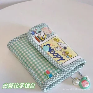 Ví đựng tiền xu hoạt hình Snoopy dễ thương Giá trị cao Thẻ ngân hàng lưu trữ Thẻ bữa ăn ID